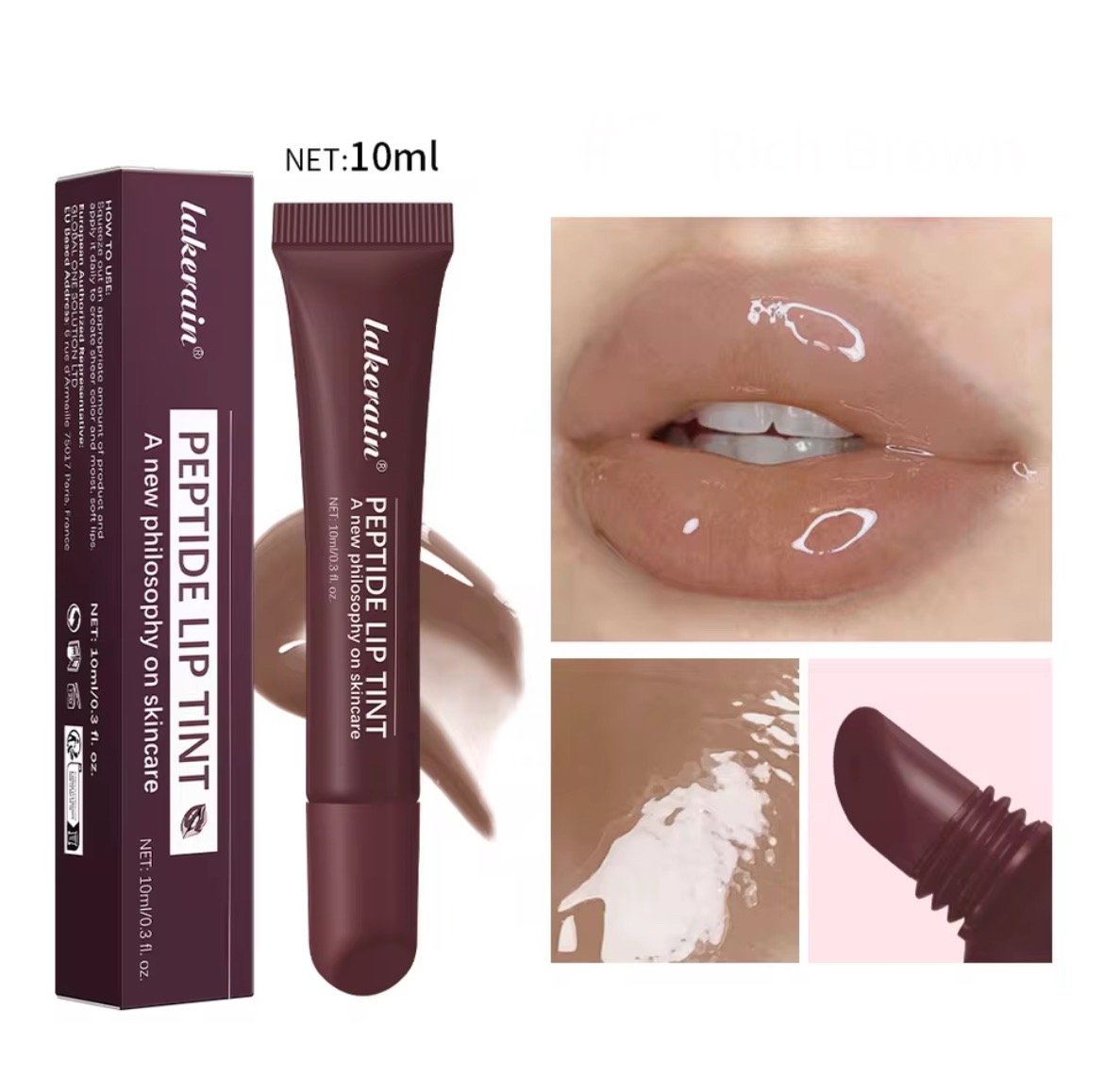 10ml  Lakerain Rich Brown Lip Gloss - Anglo Cosmetics