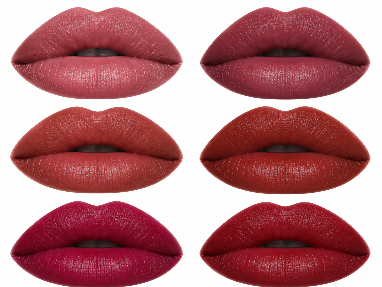 6pcs Rosy Pink Matte Lip Liner Pencils Set  - Anglo Cosmetics