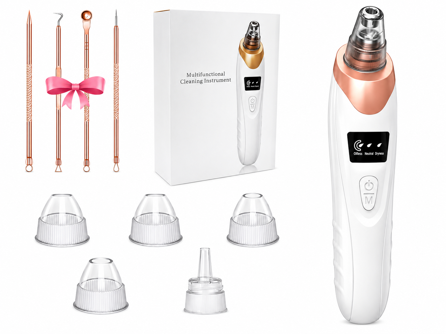 Rechargeable Portable Blackhead Remover Face Vacuum Nose Pore Cleaner Extractor  Tool - Anglo Cosmetics