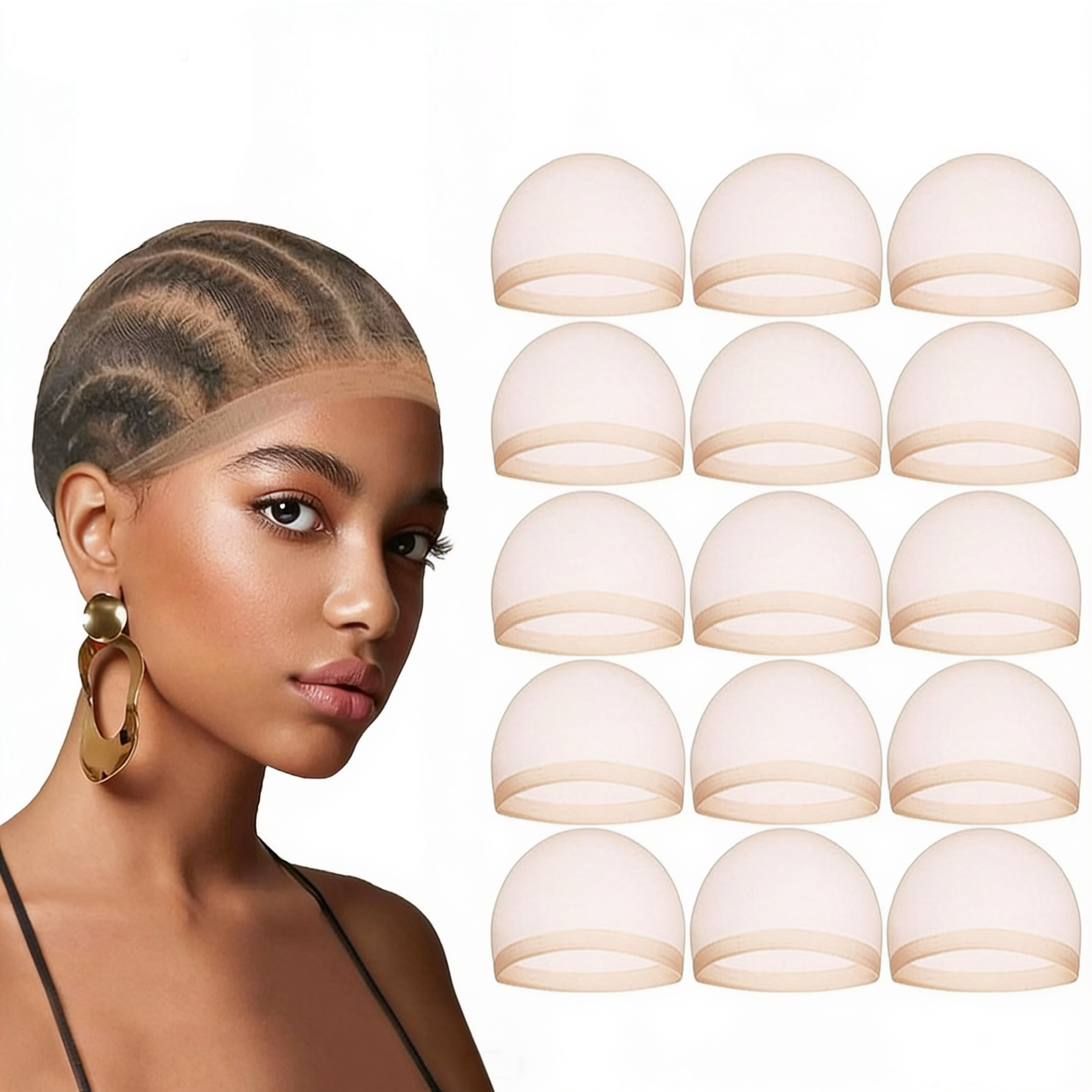 20pcs light brown wig caps  - Anglo Cosmetics
