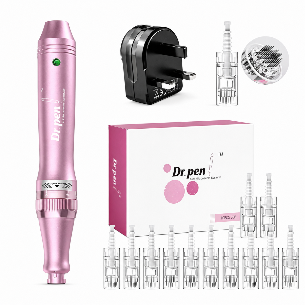 Dr. Pen Ultima M7 10 Pcs with 36 0.25mm Pin Needles  - Anglo Cosmetics