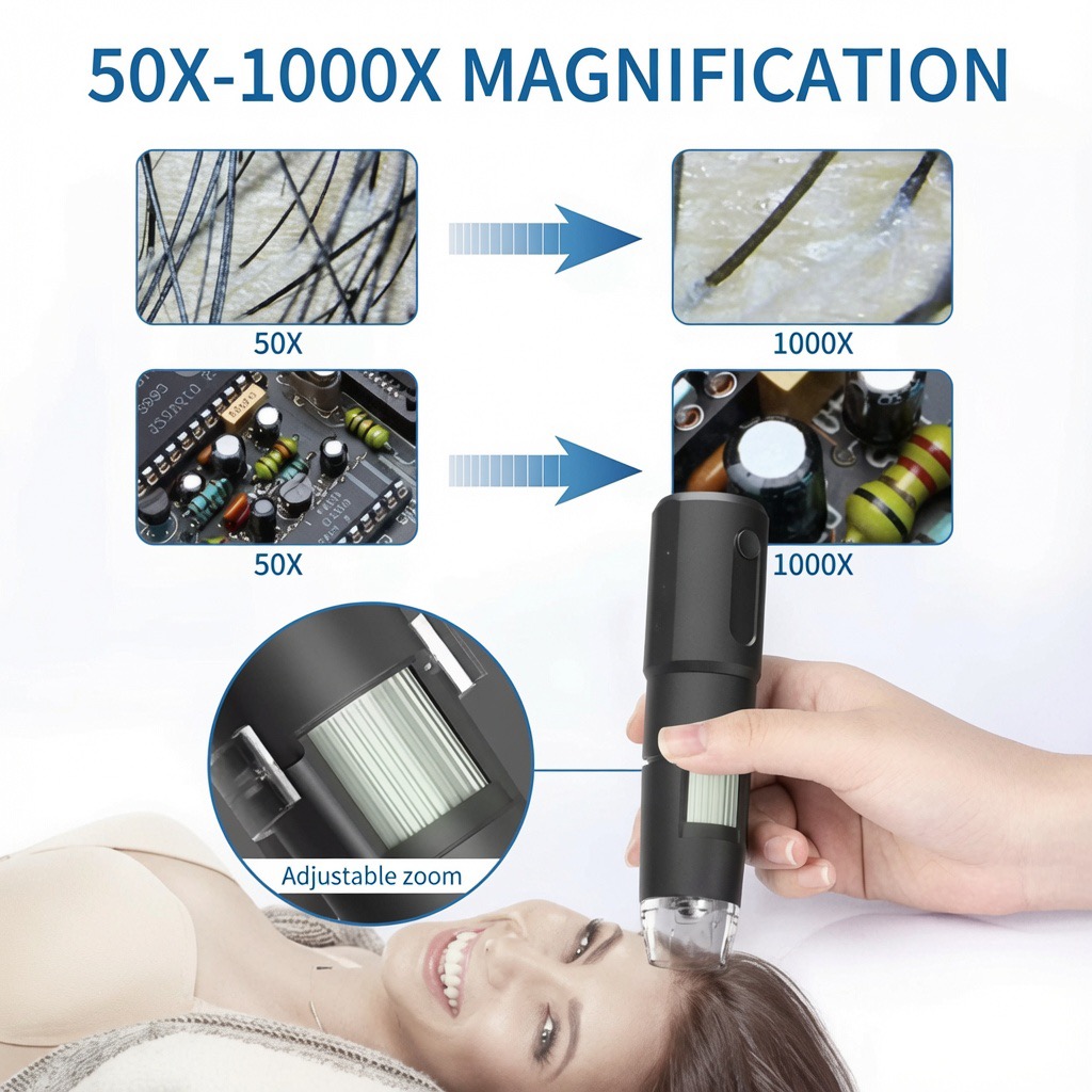 Dermatoscope Skin Analyzer – Digital WiFi Wireless Microscope Camera - Anglo Cosmetics