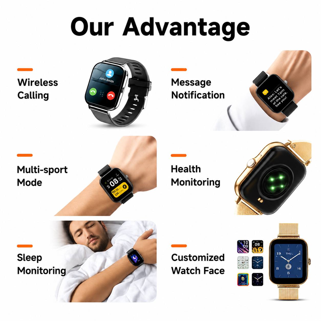 LAXASFIT Digital smartwatch Full Touch Screen  - Anglo Cosmetics