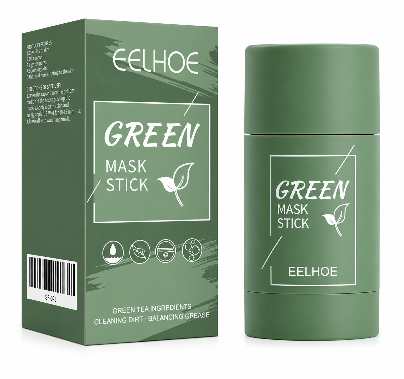 40g Green Tea Solid Mask Stick – Blackhead Removal & Pore Cleansing - Anglo Cosmetics