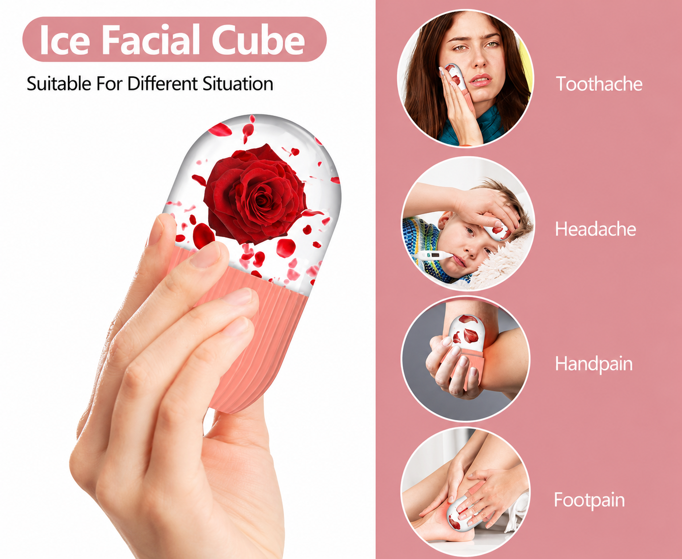 Silicone ice roller & facial cube mold. Reusable facial massager - Anglo Cosmetics